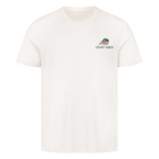 Wasserrohrbruch auf T-Shirt, Farbe naturweiß