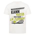 Wasserrohrbruch auf T-Shirt, Farbe naturweiß