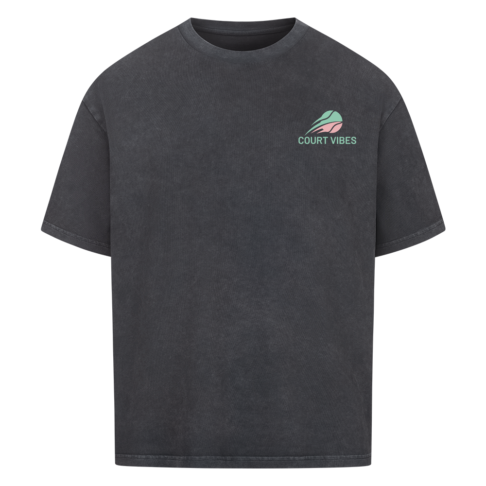 Wasserrohrbruch auf Oversized Shirt, Farbe verwaschen schwarz