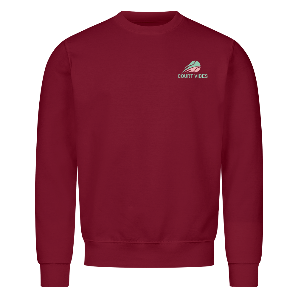 Wasserrohrbruch auf Sweatshirt, Farbe weinrot