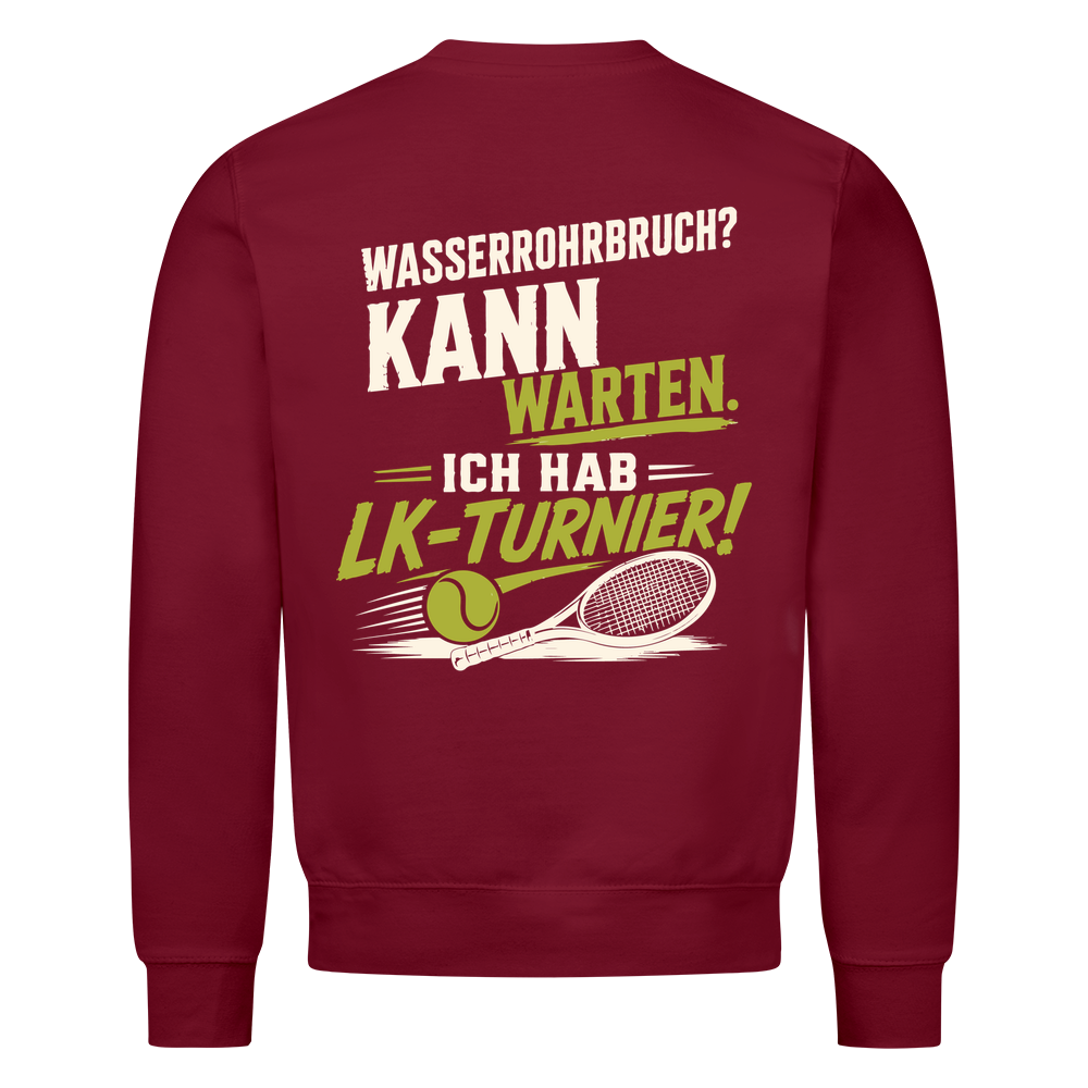 Wasserrohrbruch auf Sweatshirt, Farbe weinrot