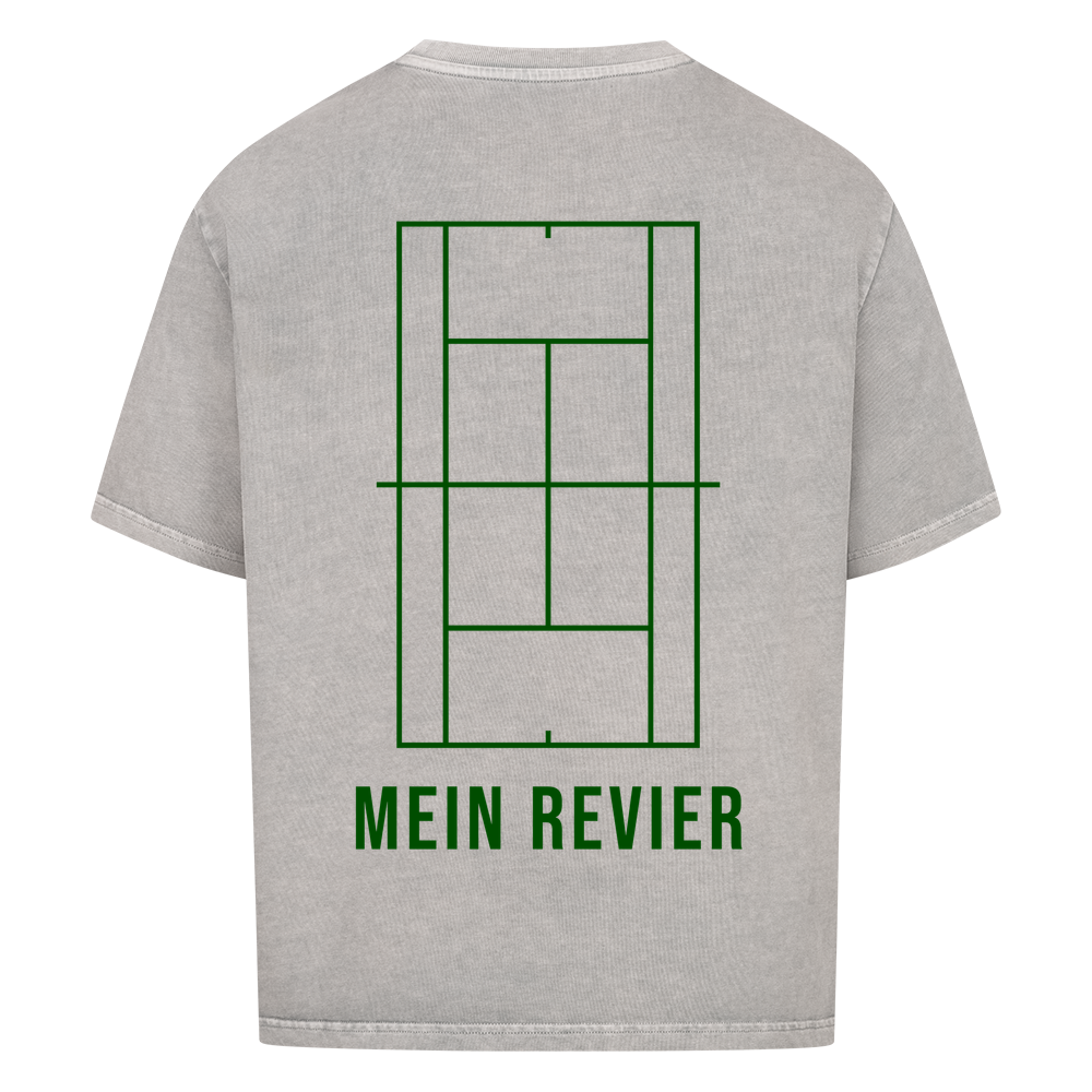 Mein Revier auf Oversized Shirt, Farbe verwaschen grau