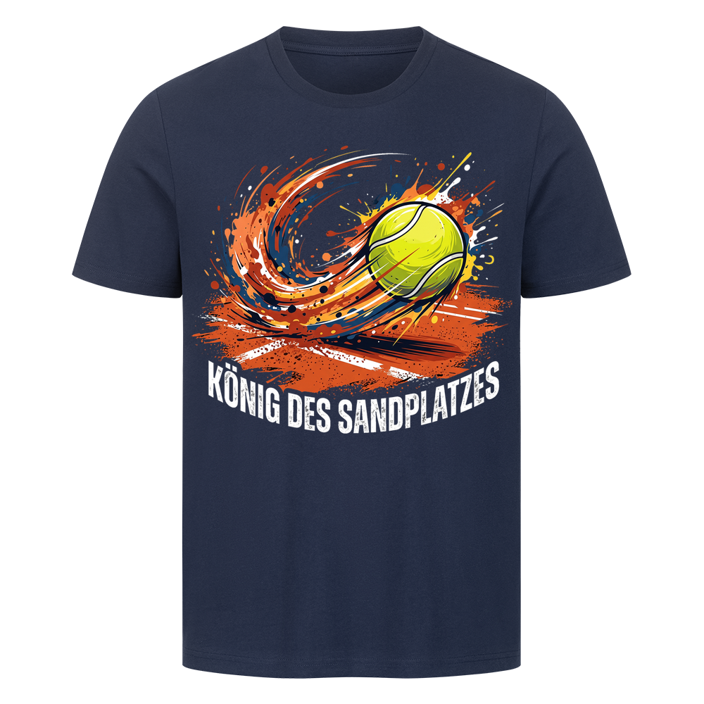 König des Sandplatzes auf T-Shirt, Farbe marineblau