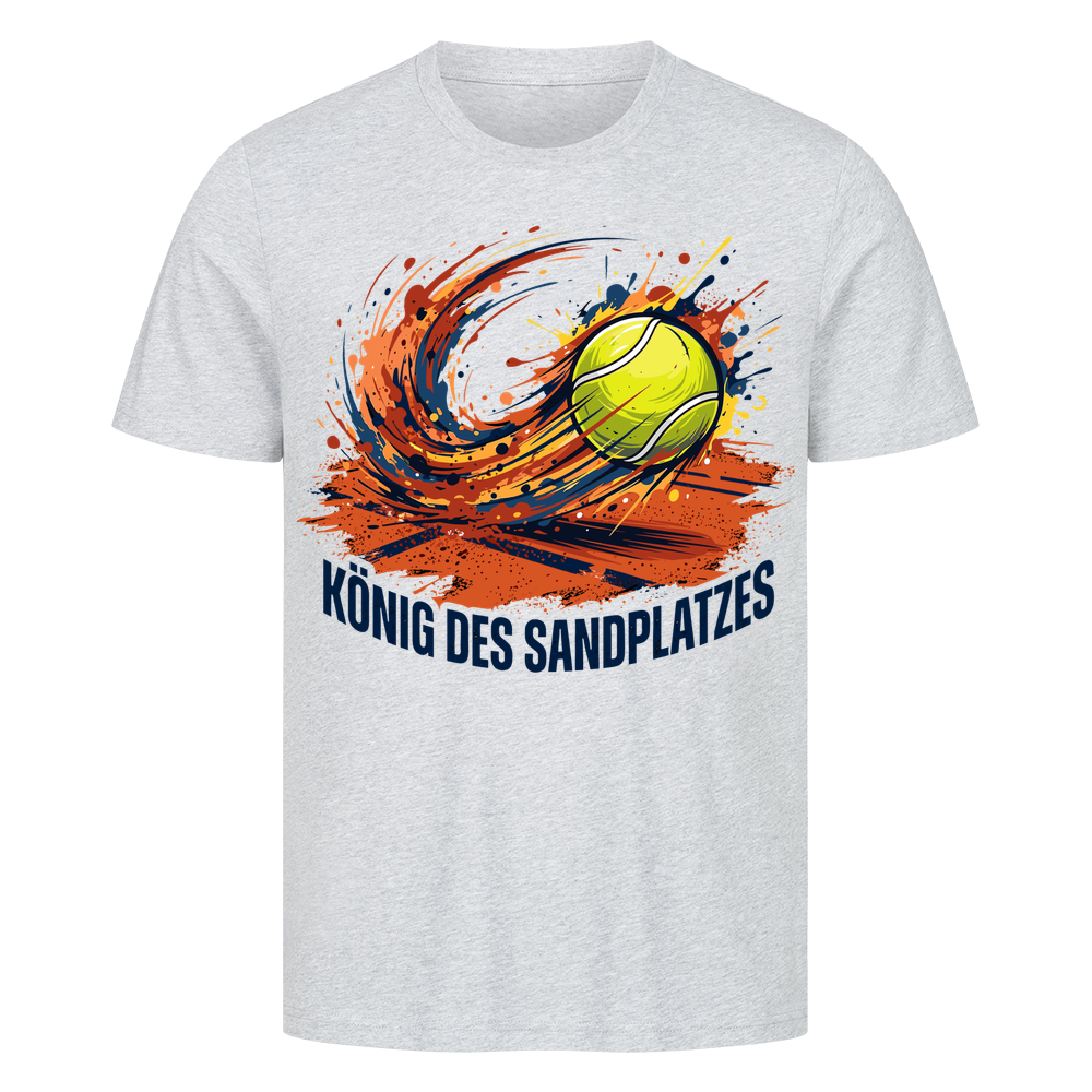 König des Sandplatzes auf T-Shirt, Farbe grau meliert