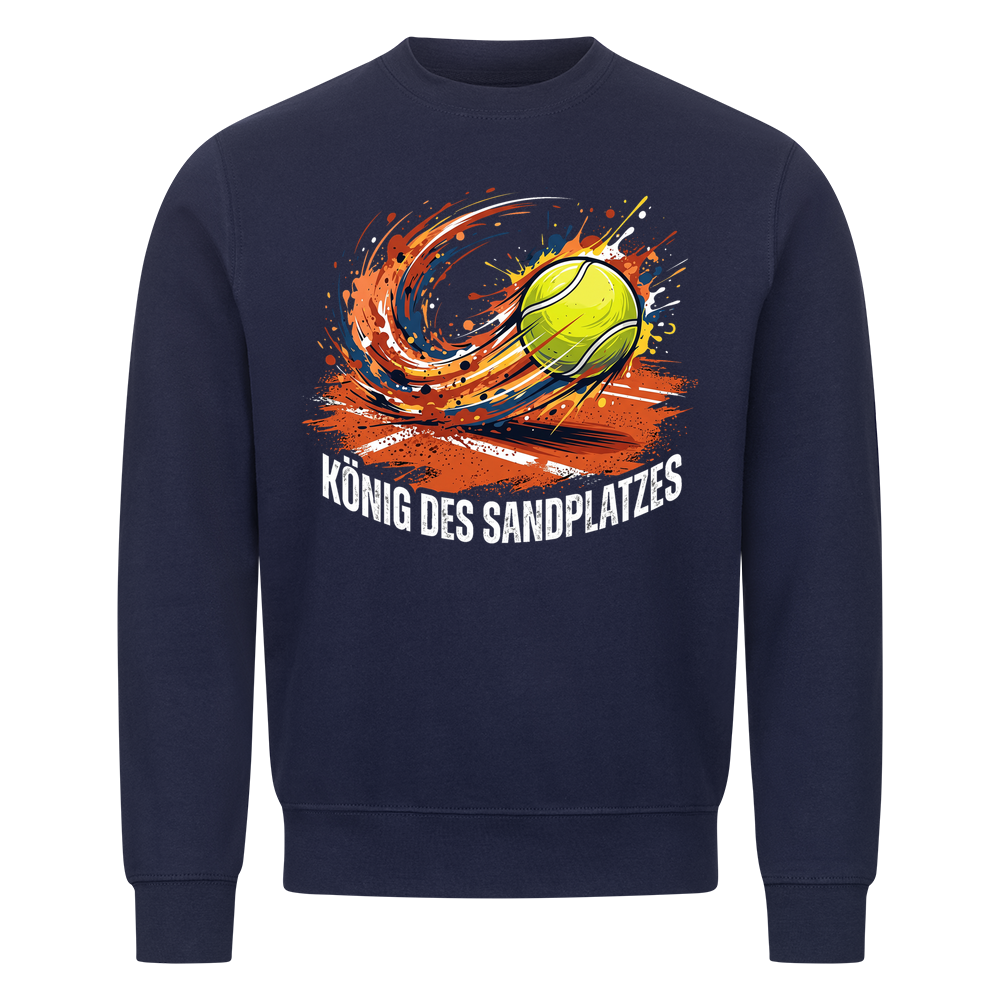 König des Sandplatzes auf Sweatshirt, Farbe marineblau