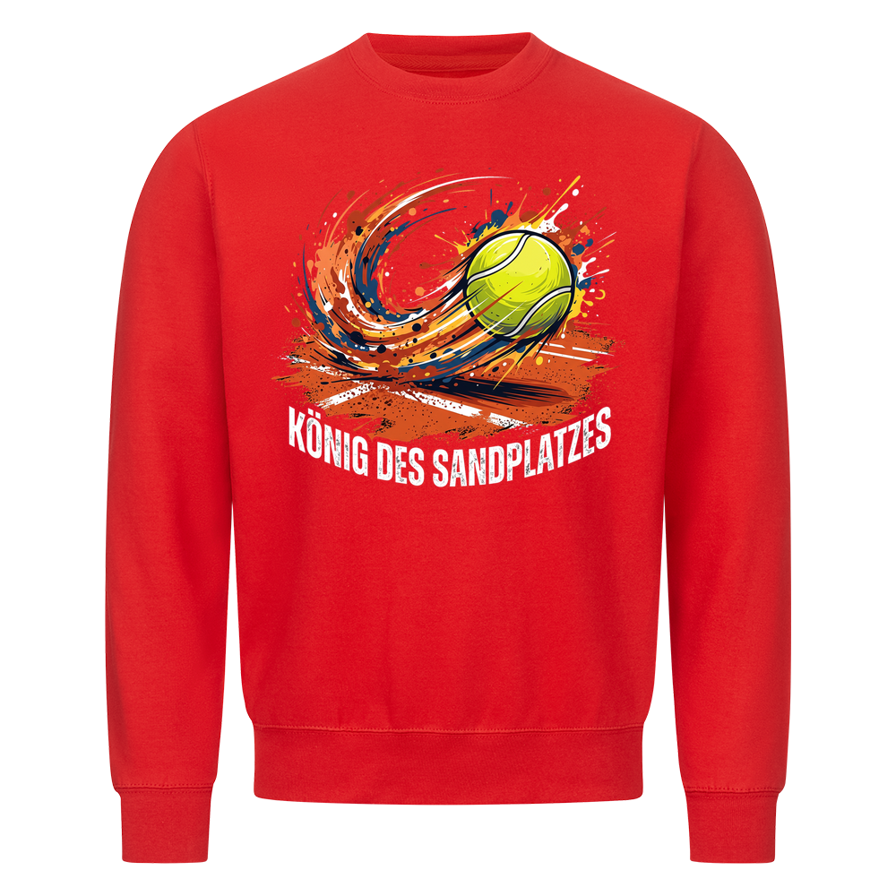 König des Sandplatzes auf Sweatshirt, Farbe rot