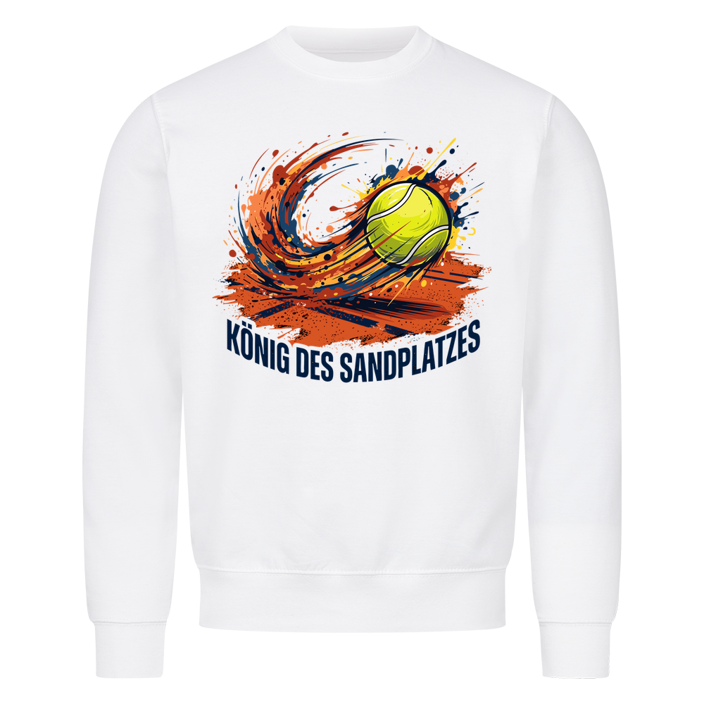 König des Sandplatzes auf Sweatshirt, Farbe weiß