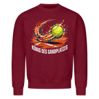 König des Sandplatzes auf Sweatshirt, Farbe weinrot