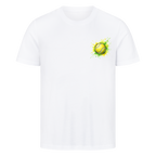 Gelb-grüne Leidenschaft auf T-Shirt, Farbe weiß