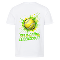 Gelb-grüne Leidenschaft auf T-Shirt, Farbe weiß