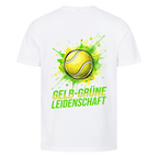 Gelb-grüne Leidenschaft auf T-Shirt, Farbe weiß