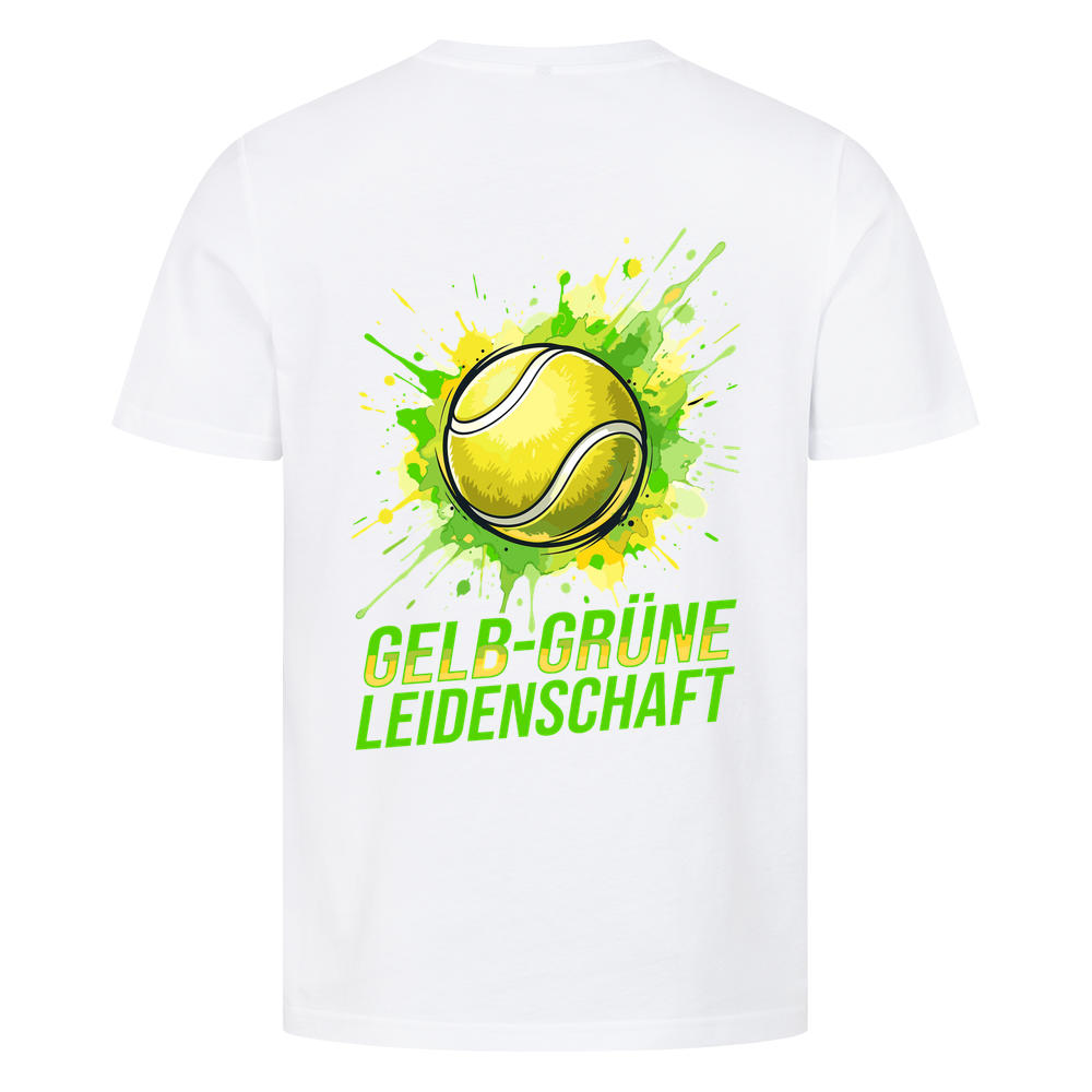 Gelb-grüne Leidenschaft auf T-Shirt, Farbe weiß