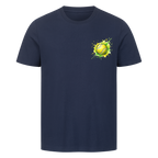 Gelb-grüne Leidenschaft auf T-Shirt, Farbe marineblau