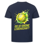 Gelb-grüne Leidenschaft auf T-Shirt, Farbe marineblau
