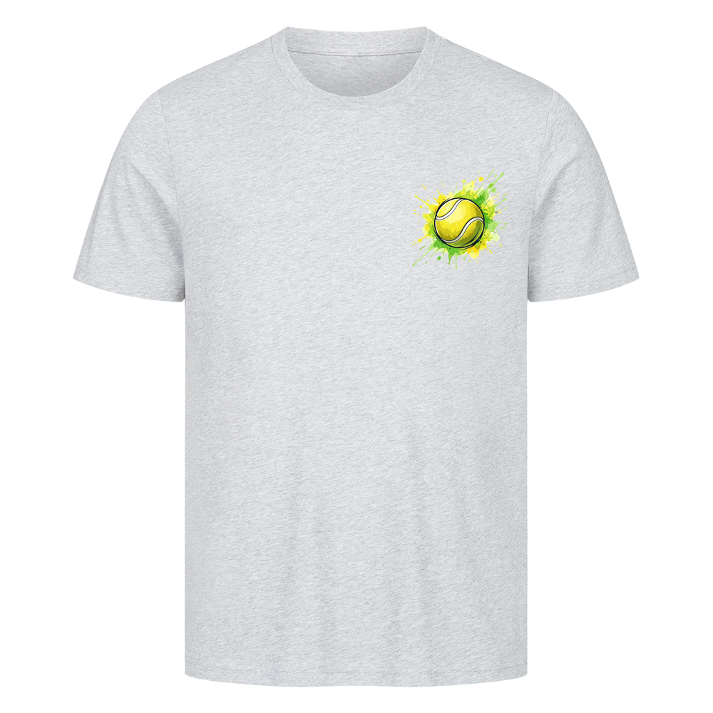 Gelb-grüne Leidenschaft auf T-Shirt, Farbe grau meliert