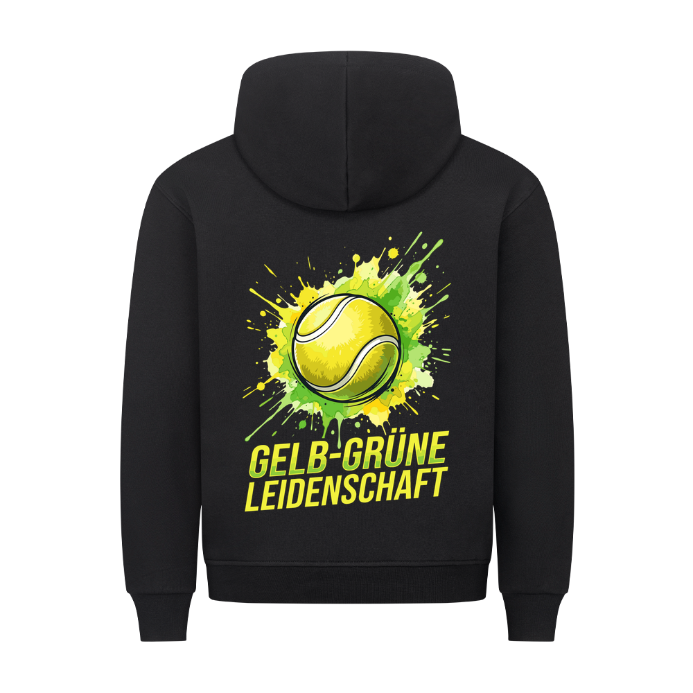 Gelb-grüne Leidenschaft auf Hoodie, Farbe schwarz