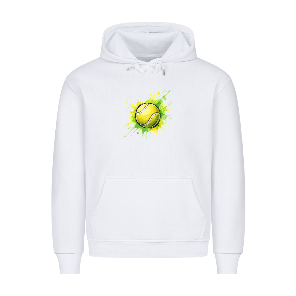 Gelb-grüne Leidenschaft auf Hoodie, Farbe weiß
