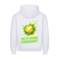 Gelb-grüne Leidenschaft auf Hoodie, Farbe weiß
