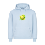 Gelb-grüne Leidenschaft auf Hoodie, Farbe babyblau