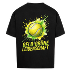 Gelb-grüne Leidenschaft auf Oversized Shirt, Farbe schwarz