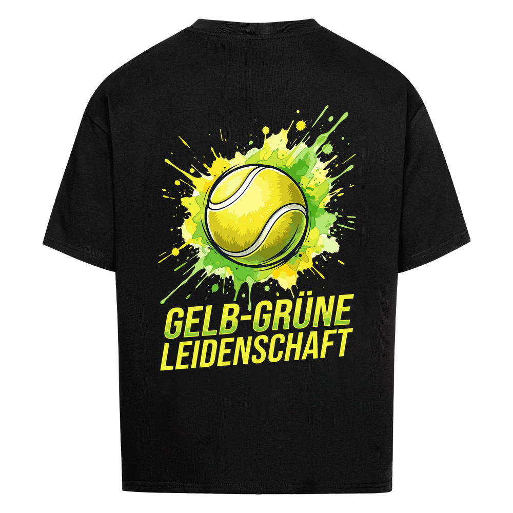 Gelb-grüne Leidenschaft auf Oversized Shirt, Farbe schwarz