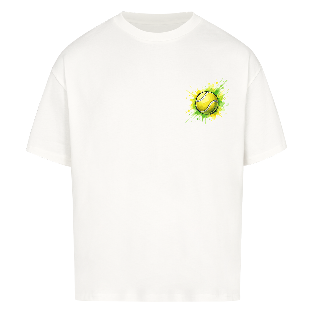 Gelb-grüne Leidenschaft auf Oversized Shirt, Farbe weiß