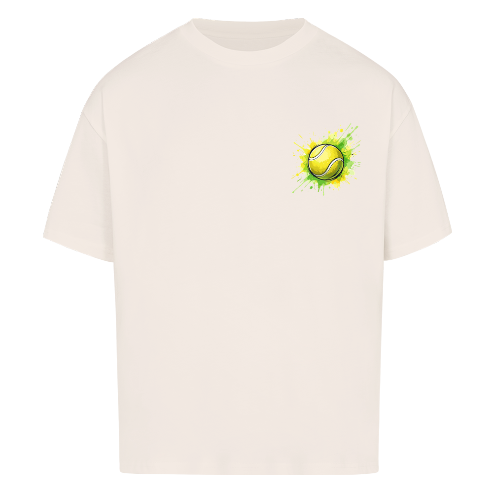 Gelb-grüne Leidenschaft auf Oversized Shirt, Farbe naturweiß