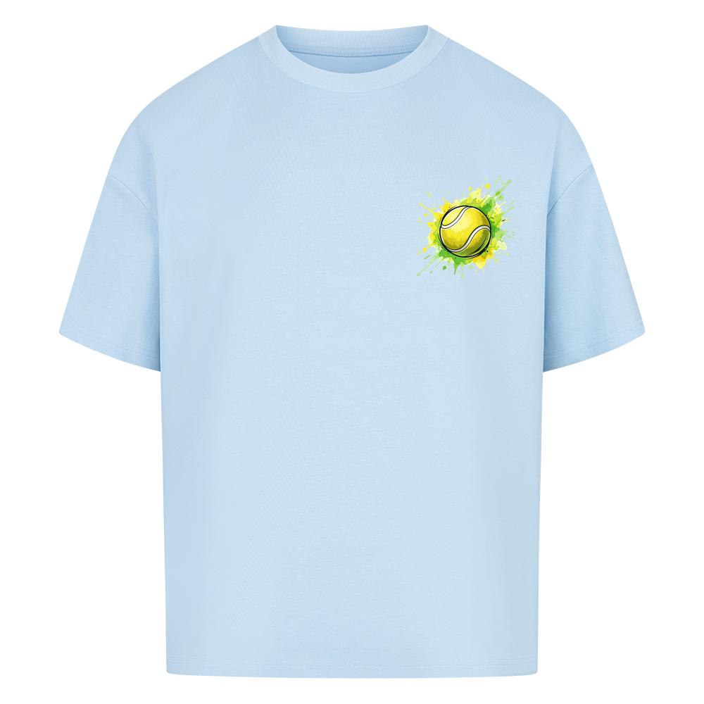 Gelb-grüne Leidenschaft auf Oversized Shirt, Farbe babyblau