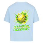 Gelb-grüne Leidenschaft auf Oversized Shirt, Farbe babyblau