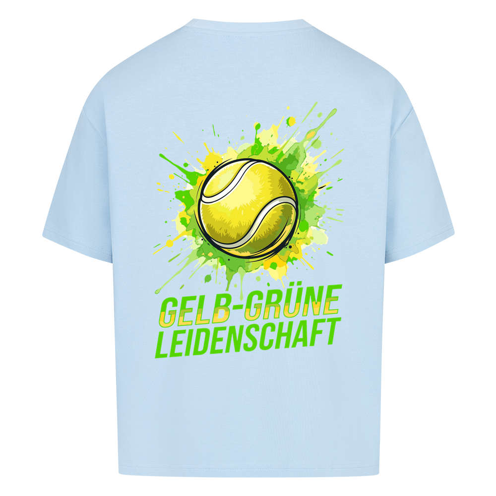Gelb-grüne Leidenschaft auf Oversized Shirt, Farbe babyblau