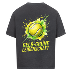 Gelb-grüne Leidenschaft auf Oversized Shirt, Farbe verwaschen schwarz