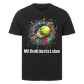 Mit Drall durchs Leben auf T-Shirt, Farbe schwarz