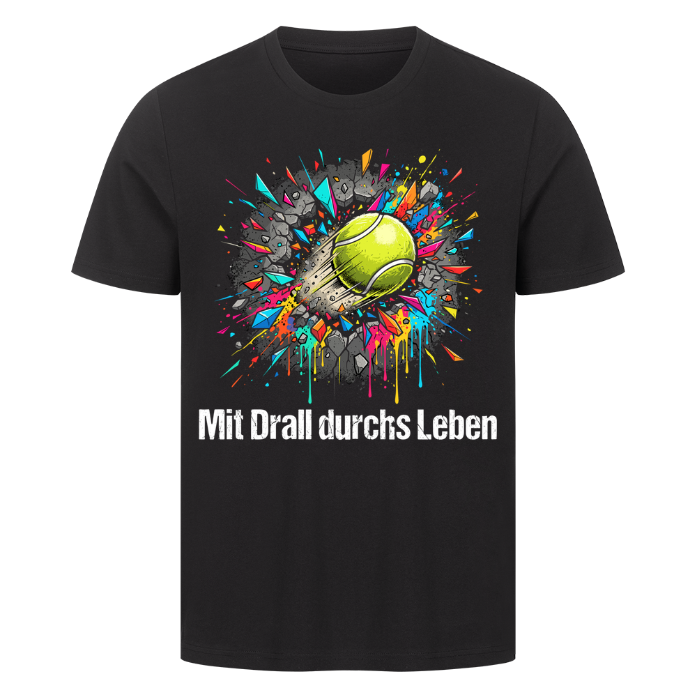 Mit Drall durchs Leben auf T-Shirt, Farbe schwarz
