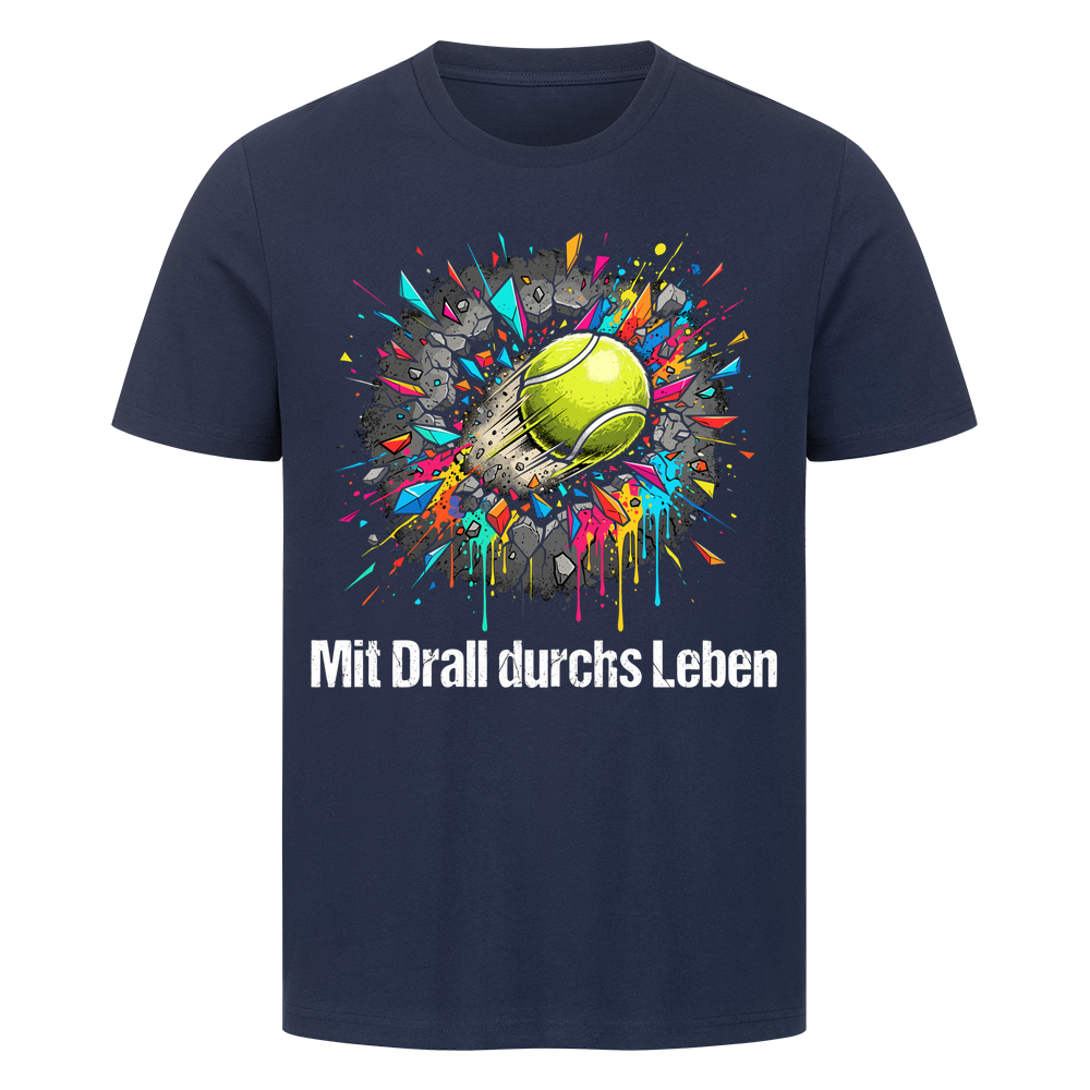 Mit Drall durchs Leben auf T-Shirt, Farbe marineblau