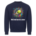 Mit Drall durchs Leben auf Sweatshirt, Farbe marineblau