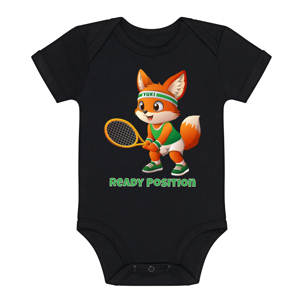 Yuki Ready Position auf Baby-Body, Farbe schwarz
