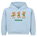 Yuki Rückhand auf Kinder-Hoodie, Farbe babyblau