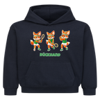 Yuki Rückhand auf Kinder-Hoodie, Farbe marineblau