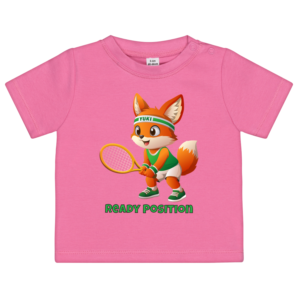 Yuki Ready Position auf Baby-Shirt, Farbe rosa