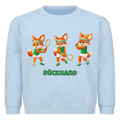 Yuki Rückhand auf Kinder-Sweatshirt, Farbe babyblau