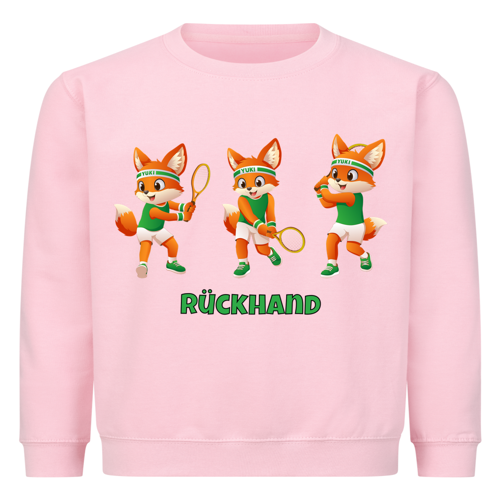 Yuki Rückhand auf Kinder-Sweatshirt, Farbe rosa