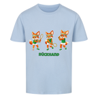 Yuki Rückhand auf Kinder-Shirt, Farbe himmelblau