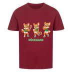 Yuki Rückhand auf Kinder-Shirt, Farbe weinrot