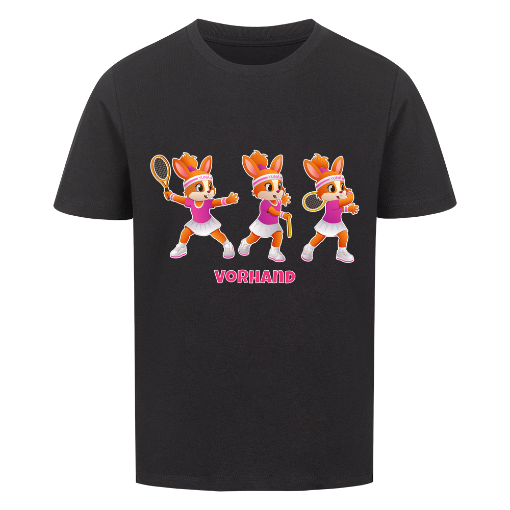 Yuna Vorhand auf Kinder-Shirt, Farbe schwarz