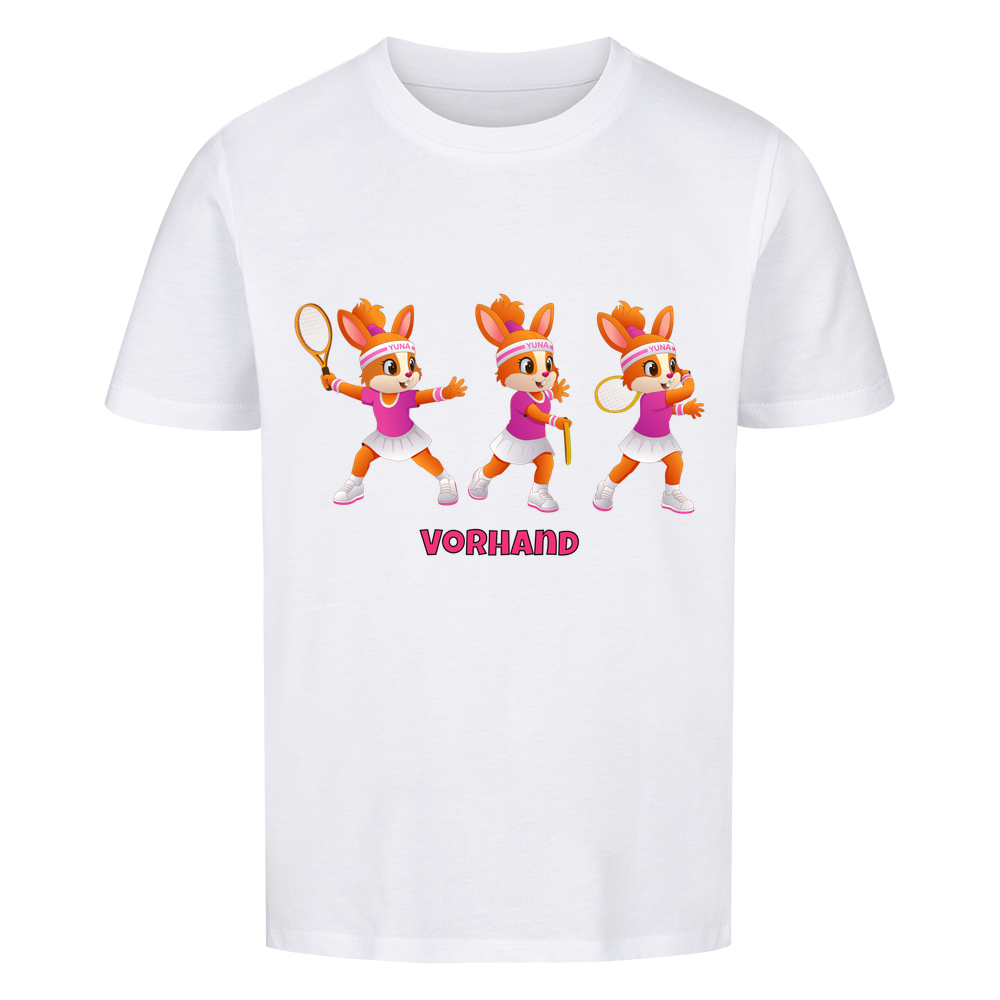 Yuna Vorhand auf Kinder-Shirt, Farbe weiß