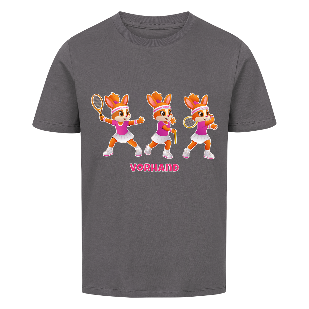 Yuna Vorhand auf Kinder-Shirt, Farbe anthrazit
