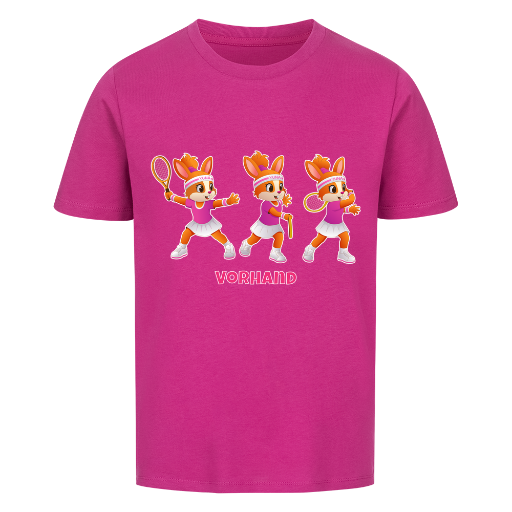 Yuna Vorhand auf Kinder-Shirt, Farbe lila