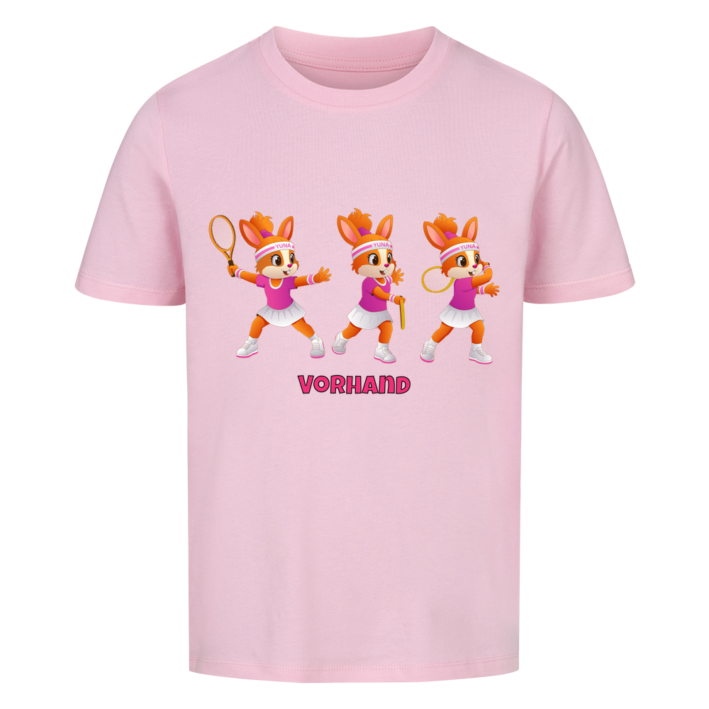 Yuna Vorhand auf Kinder-Shirt, Farbe rosa