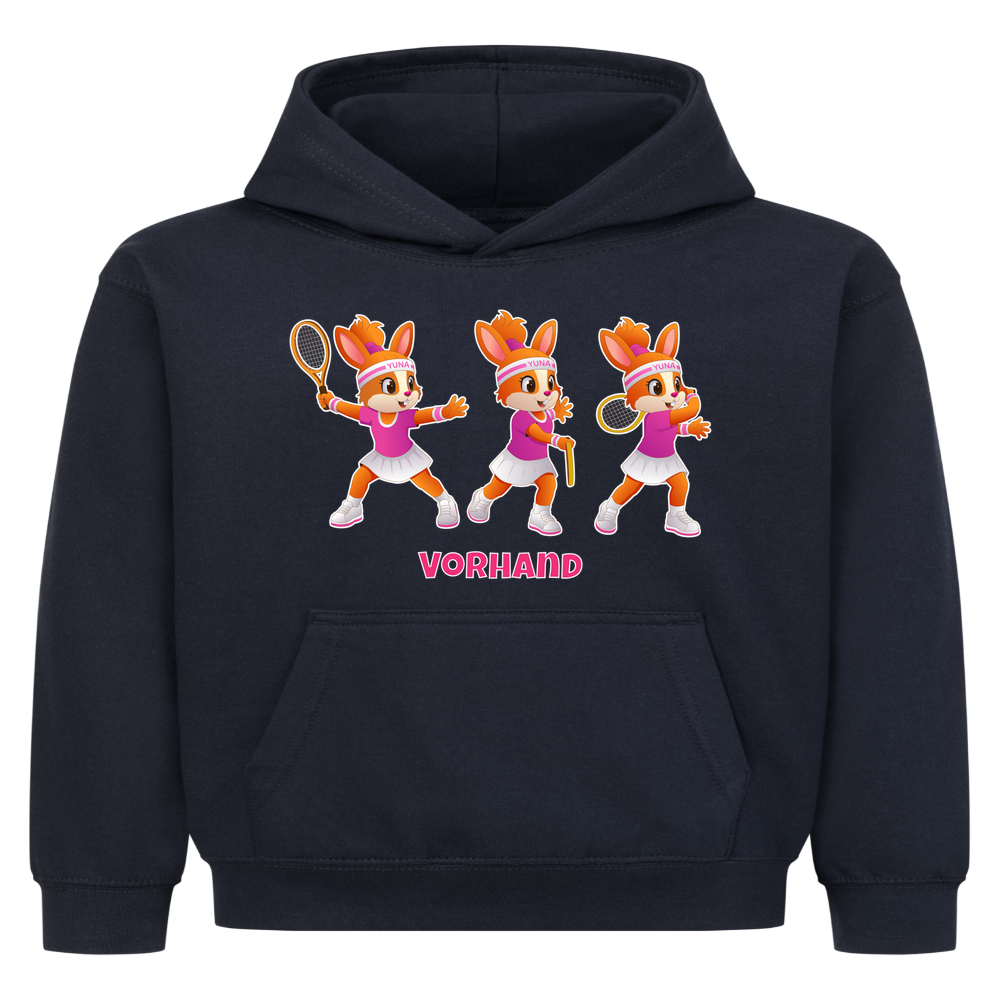 Yuna Vorhand auf Kinder-Hoodie, Farbe marineblau