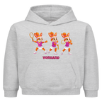 Yuna Vorhand auf Kinder-Hoodie, Farbe grau meliert